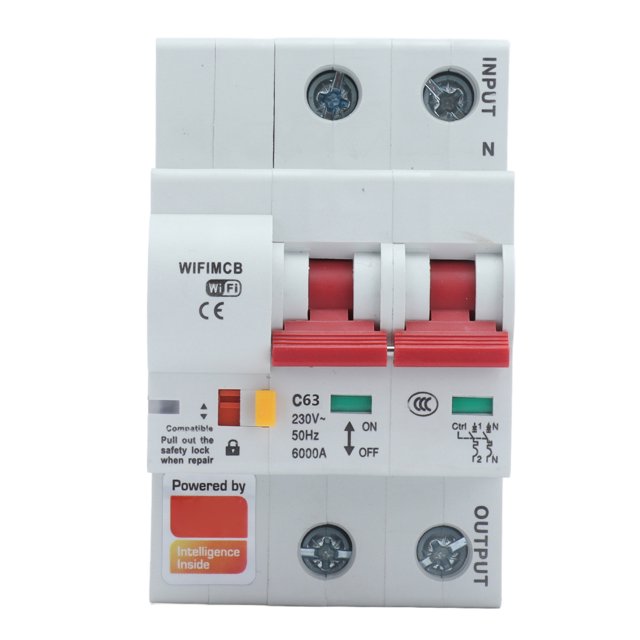 Smart Circuit Breaker, 2P Safe Remote Control Switch AC220V Overcurrent Protection For Solar PV System For Power Supply 16A,20A,25A,32A,40A,63A,80A,100A,125A