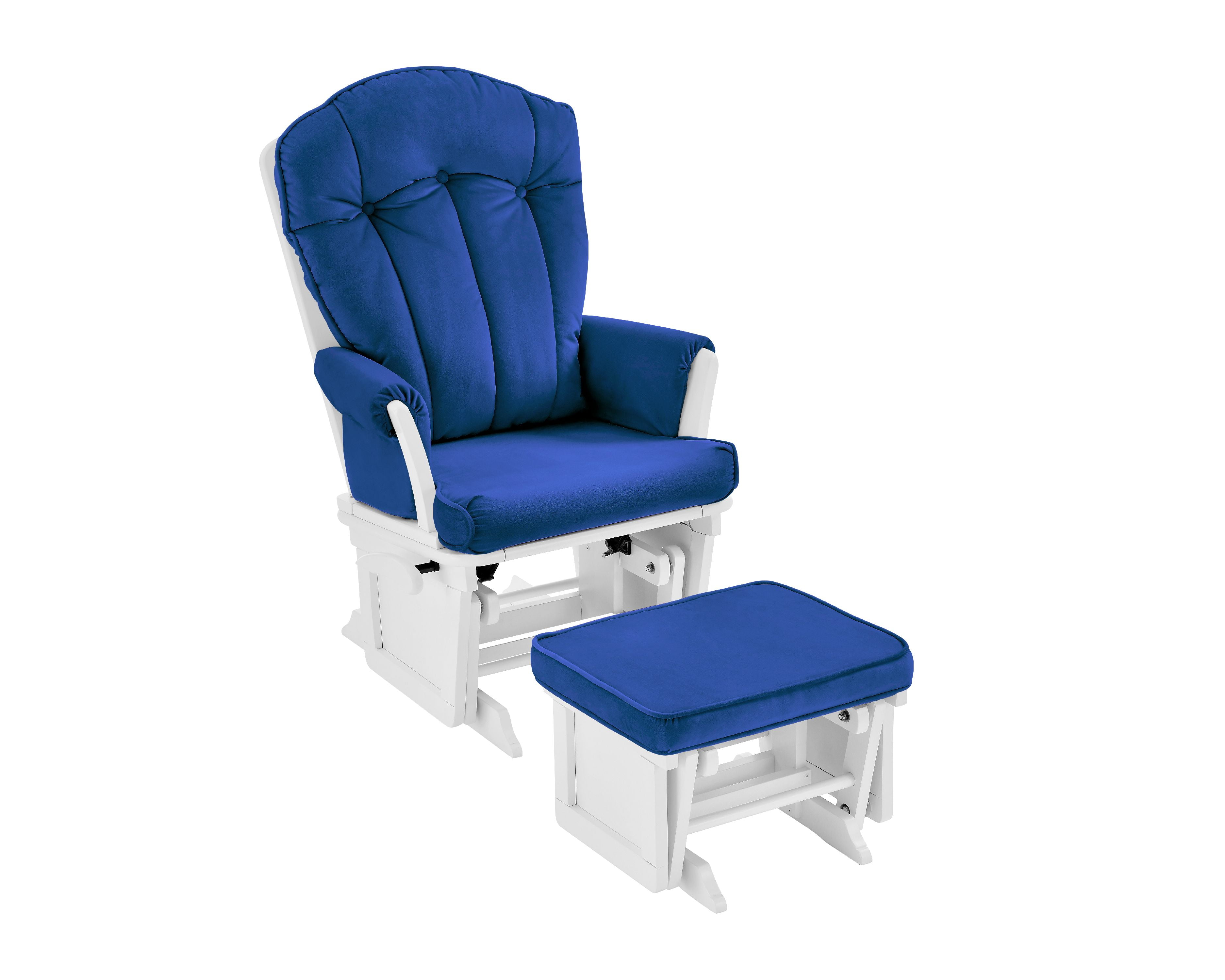 navy blue glider and ottoman