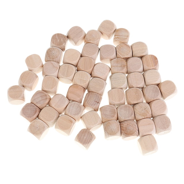 Dados Del Juego De En Blanco De Madera De 50pcs Para Los Proyectos De La Decoración Y Del Arte Diy Sunnimix Juegos de dados de madera Dados