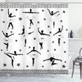 thumbnail image 1 of Ambesonne Ballet Shower Curtain, Stars and Hand-drawn Swirls, 69"Wx70"L, Black and White, 1 of 3