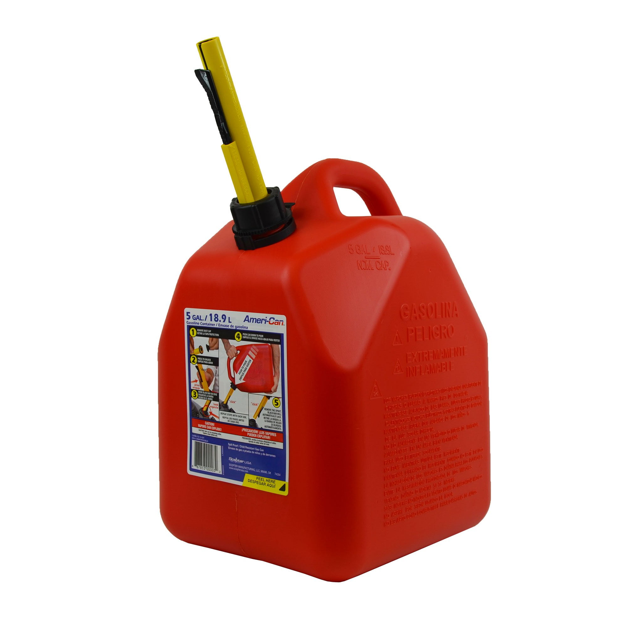 Scepter 5 Gallon EPA and CARB Ameri Can Gas Can w/ Spill Proof Spout (2