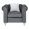 thumbnail image 4 of Glory Furniture Raisa Velvet Chair in Gray, 4 of 6