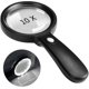 thumbnail image 1 of Lighted Magnifier, 10X Handheld Magnifying Glass with 12 LED Lights for Macular Degeneration, Senior Reading, Welding, and Examination Tasks, 1 of 5