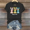 thumbnail image 5 of VBTAPA Funny Bunny Print T Shirt for Women Cute Grapic Tee Shirts Happy Easter Short Sleeve Tops Daily Sales Black XL, 5 of 6