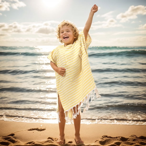 Accesorios de baño Toalla de playa suave de secado rápido que absorbe el agua Toalla de playa para surfear en la playa Capa con capucha para niños Capa de toalla de playa de algodón
