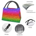 thumbnail image 4 of Fotbe Rainbow Glitter Bolsa Térmica Portátil con Estampado, Bolsa de Entrega de Alimentos Aislada, Bolsa Reutilizable de Gran Capacidad para Comidas y Supermercado, 4 of 6