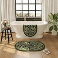 thumbnail image 3 of Gogreen Bath Mat - Bathroom Mat Rug Non Slip Super Absorbent Stain Resistant Quick Dry Thin Bathroom Rug-Bath Mats for Bathroom Floor Bathtub Vanity-Bathmat Bath Rug Easy Care (Green Flower, 16"x24"), 3 of 5