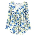 thumbnail image 4 of Camiseta de moda sexy informal para mujer, blusa estampada de manga larga con cuello redondo y fruncido Pompotops FGAJ6932, 4 of 6