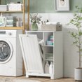thumbnail image 2 of HOMCOM Laundry Cabinet with Removable Basket, Tilt Out Laundry Hamper, 2 of 10