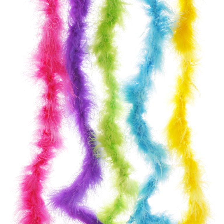 Full and Fluffy Marabou Feather Boa Modern Pastel Colors Variety Pack 2  Yard Lengths - 5pcs 