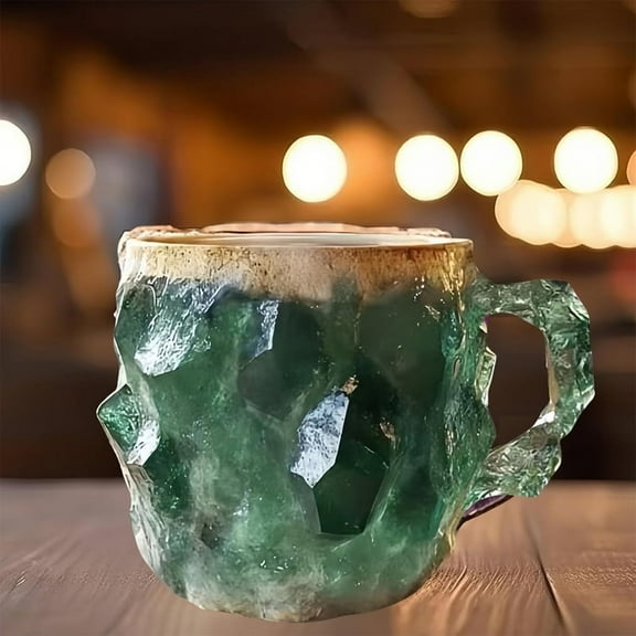 Mineral Crystal Coffee Cup Coffee Cup with Handle Multicolor Imitation Crystal Mineral Coffee Cup