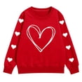 thumbnail image 5 of GiLiling Girls Preppy Heart Sweatshirt, Oversized Pullover Sweatshirt, Kids Fall Winter Long Sleeve Cute Trendy Hoodie with Pocket (Red, 7-8 Years), 5 of 6