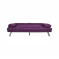 thumbnail image 4 of Gewnee 66.3” Futon Sleeper Sofa Bed with 3-Angle Adjustable Backrest,Loveset with 2 Cup Holders for Home,Office,Guest Room(Purple）, 4 of 9