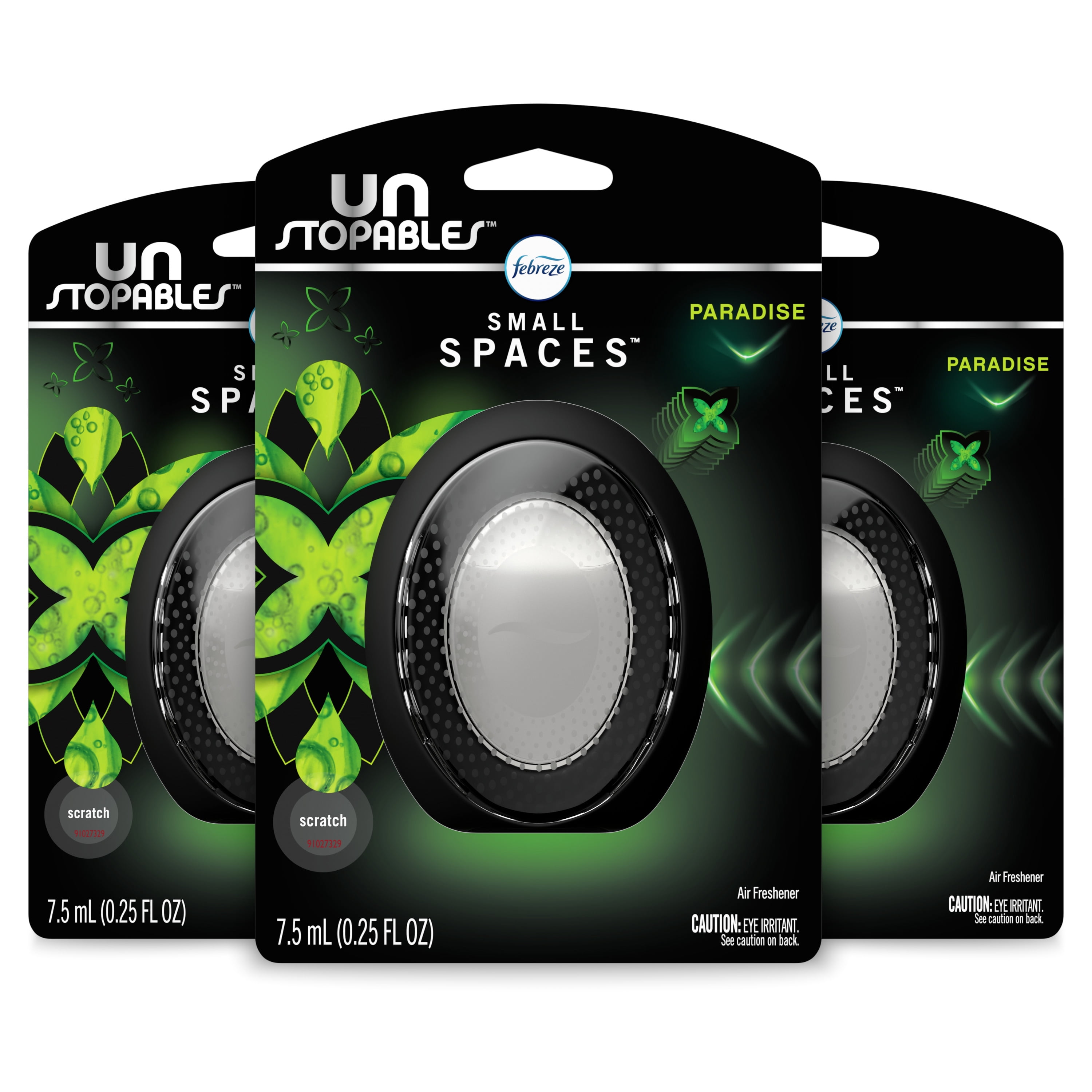 Febreze Small Spaces Unstopables Air Freshener Paradise, .25 Fluid Ounce, 3 Pack