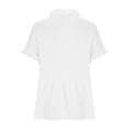 thumbnail image 6 of Admvng Tops for Women Solid Color Soft V Neck Short Sleeve Leisure Blouses, 6 of 8