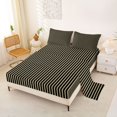 thumbnail image 2 of Castle Fairy Classic Geometric Stripe King Sheets 4pcs,Minimalist Vertical Band Bedding,Beige Black,1 Flat Sheet, 1 Fitted Sheet and 2 Pillowcases, 2 of 7