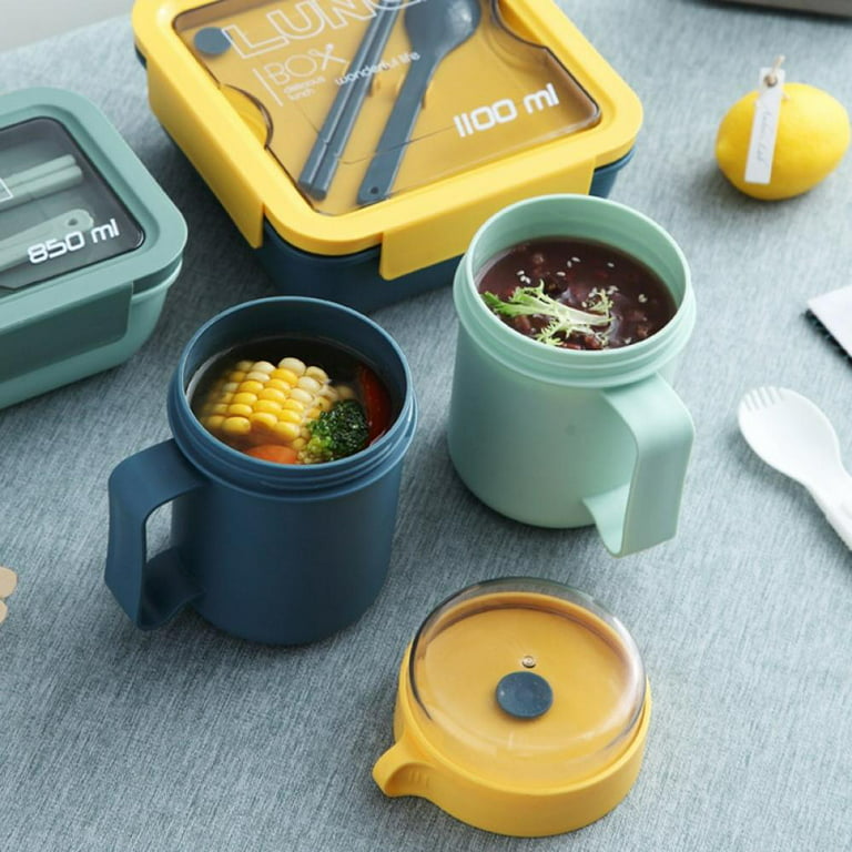 HOMSFOU 1 Set Soup Cup Breakfast Cup Portable Soup Breakfast Accessory Soup  Insulated Container Microwave Soup Mug Porridge Mug Travel Accessories