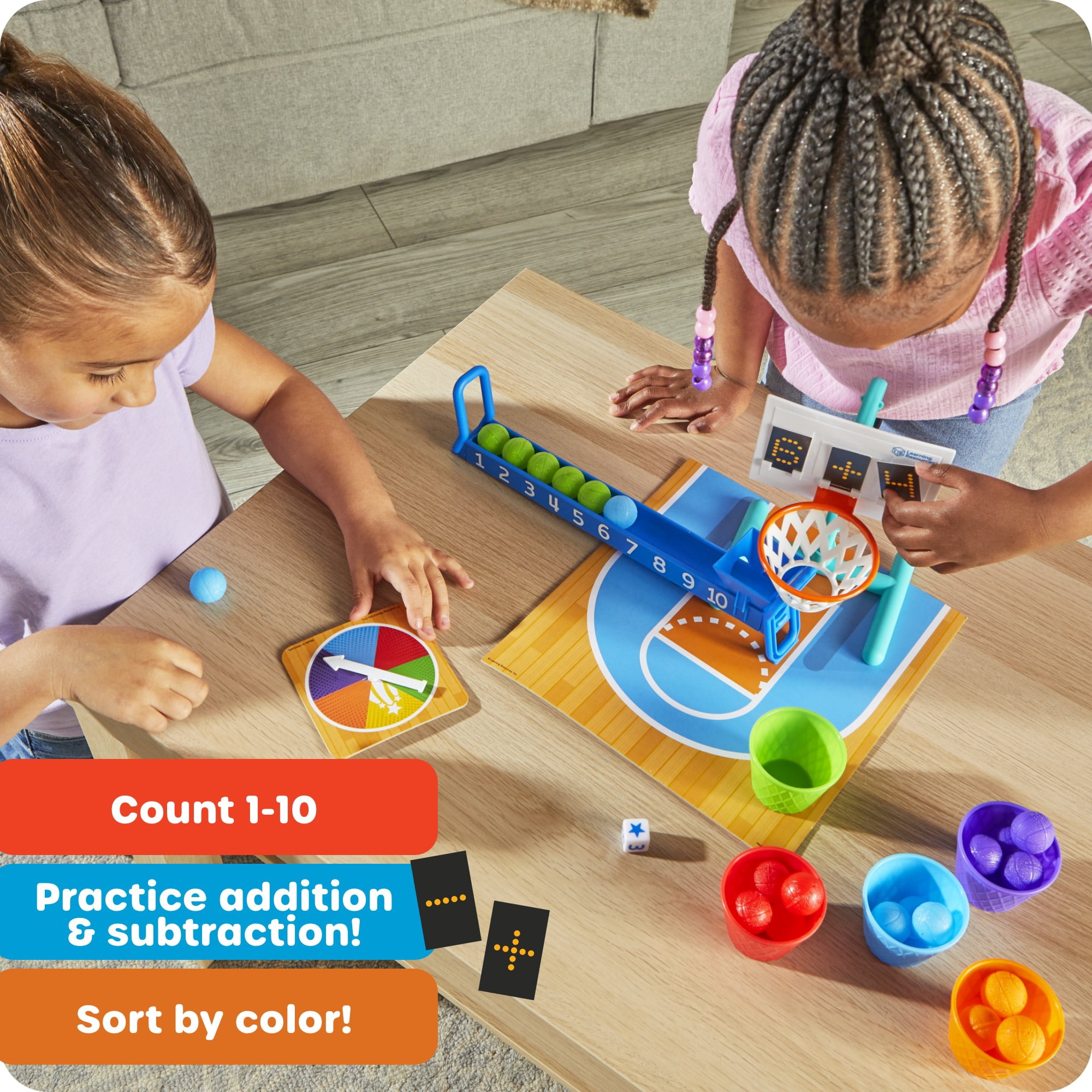 Learning Resources Slam Dunk Sums – Math Games, Classroom Board Game, Ages 4+