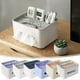 thumbnail image 1 of Caja de almacenamiento multifuncional de sobremesa con cajón de papel • Organizador de pañuelos para mesa de centro • Soporte para mandos a distancia • 2 compartimentos y ranura para teléfono, 1 of 9