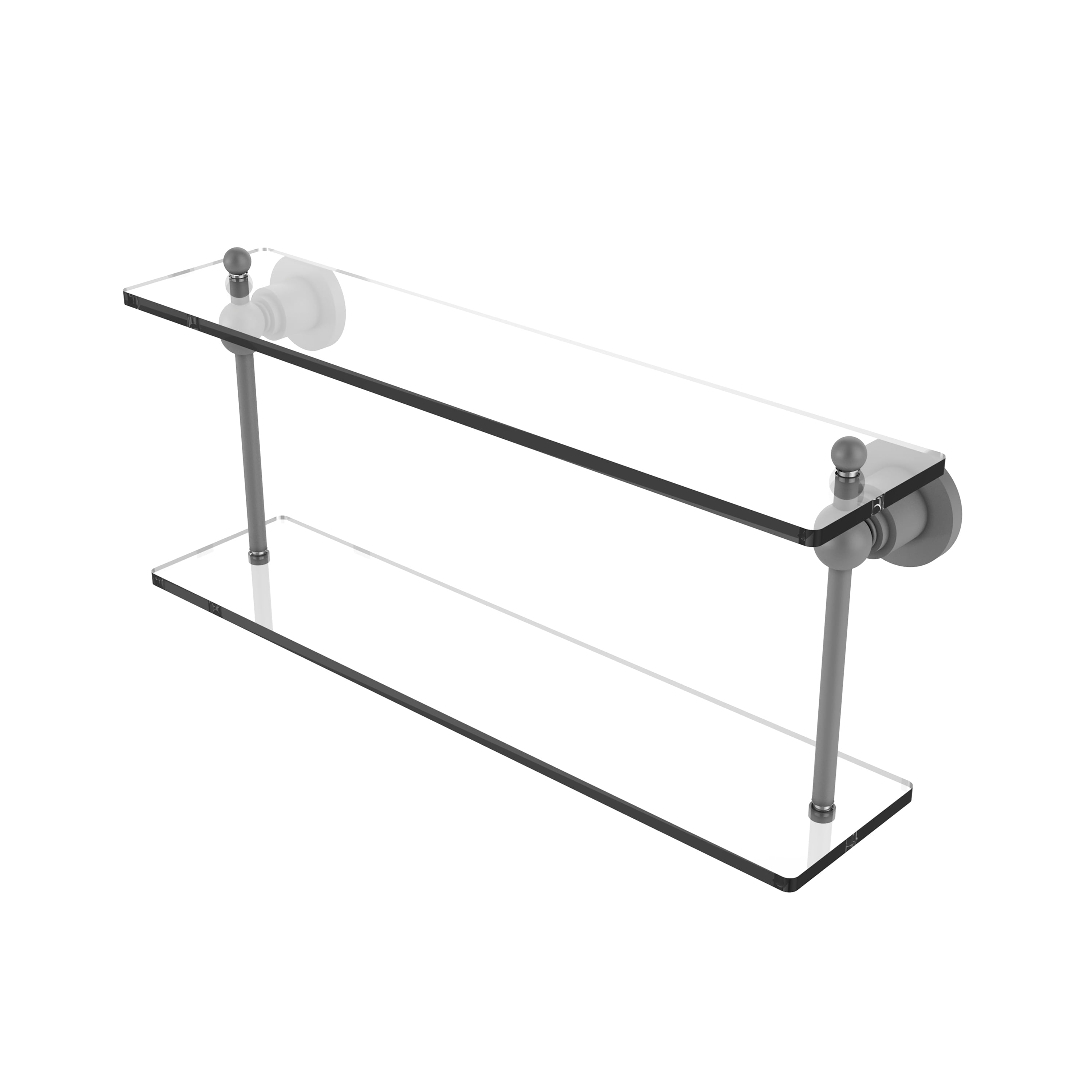 Astor Place Collection 22 Inch Two Tiered Glass Shelf