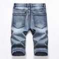thumbnail image 2 of Men's Casual Denim Shorts Distressed Stretchy Jeans Shorts Ripped Short Pants Gray Blue 36, 2 of 3