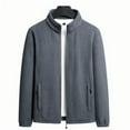thumbnail image 1 of Puntoco Chaqueta De Piel De Cordero Con Cremallera Y Bolsillos De Color Liso Para Hombre, 1 of 5