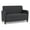 Adler Black, variant on Siena Lounge Reception Waiting Loveseat and / Walnut Wood Legs / Light Gray
