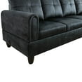 thumbnail image 4 of Hommoo Flannel 4-Seat Couch Sofa Set, L Shaped Couch Living Room Sofa Set, Sectional Sofa for Small Space, Black(No Ottoman), 4 of 11
