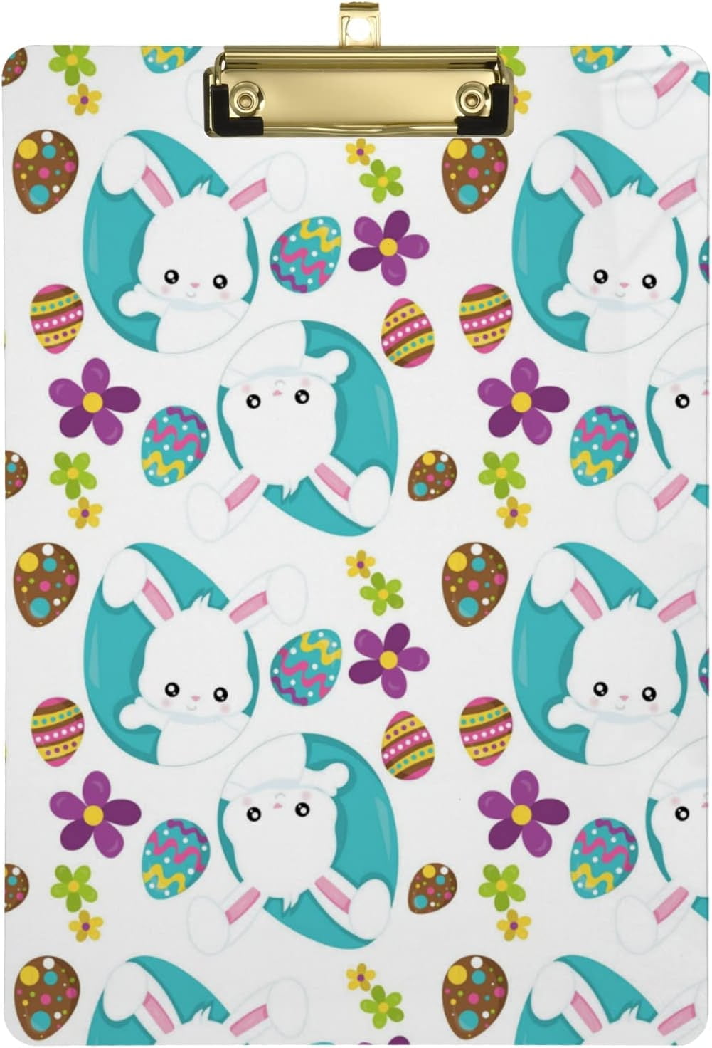 FMSHPON Easter Rabbit Eggs Clipboard Hardboard Wood Nursing Clip Board
