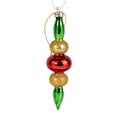 thumbnail image 2 of Finial Christmas Glass Ornament, Handmade Winter Holiday Ornament 6", Green/Red, 2 of 3