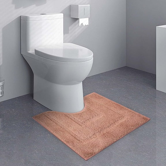 Ycandiee Toilet Rugs, U Shaped Toilet Rugs for Bathroom Toilet Base,Bathroom Rug Non Slip, Cotton Bathroom Rug Contour Water Absorbent Machine Washable for Decor (15.75x19.7)