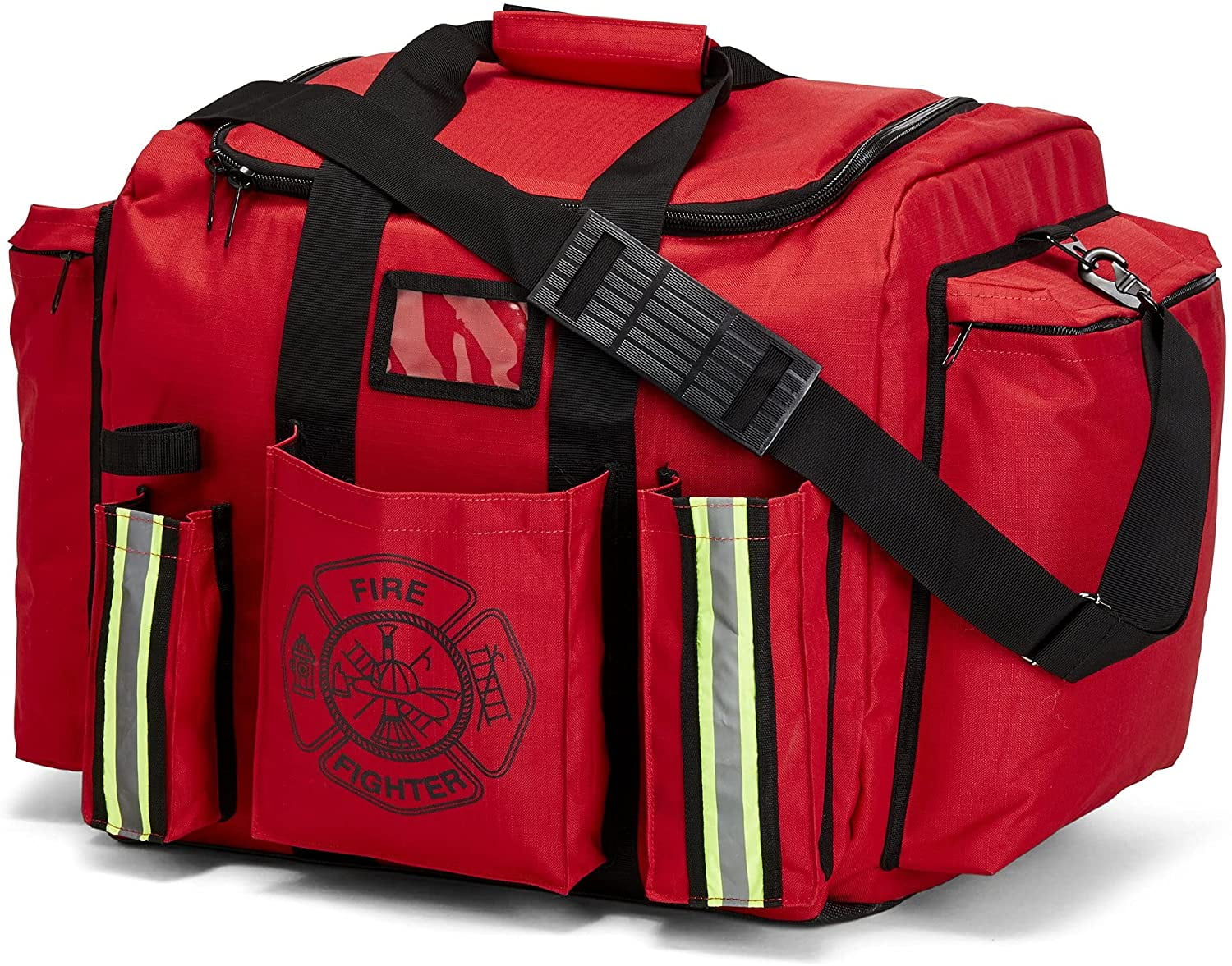 LINE2design Firefighter Laundry Bag with Maltese Cross Logo on one Side Black 