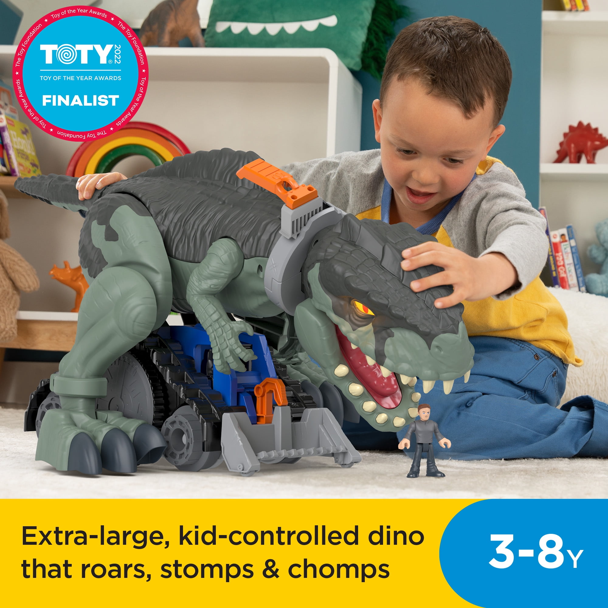 Imaginext Jurassic World Dominion Mega Stomp & Rumble Giga Dinosaur Toy with Lights & Sounds
