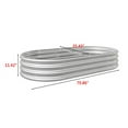 thumbnail image 6 of Large Oval Silver Metal Raised Garden Bed - 70.86"X35.43"X11.42" Planter For Vegetables & Flowers, 6 of 9
