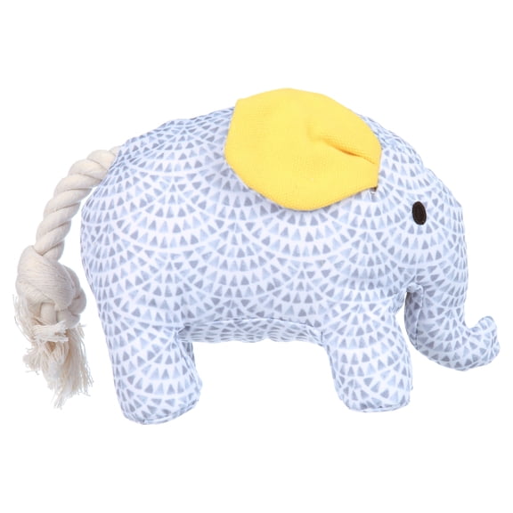 Vibrant Life, Sustainable Textured Plush Elephant with Squeaker, Dog Toy, Gray, OS