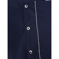 thumbnail image 6 of Doomiva Men Women Chef Coat Short&Long Sleeve Chef Jacket Kitchen Restaurant Cooking Chef Uniform 03#NavyBlue XXL, 6 of 7