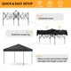 thumbnail image 5 of Historyli Tienda de campaña plegable de 10 x 10 pies, resistente, impermeable, con 3 alturas ajustables, color negro, 5 of 7