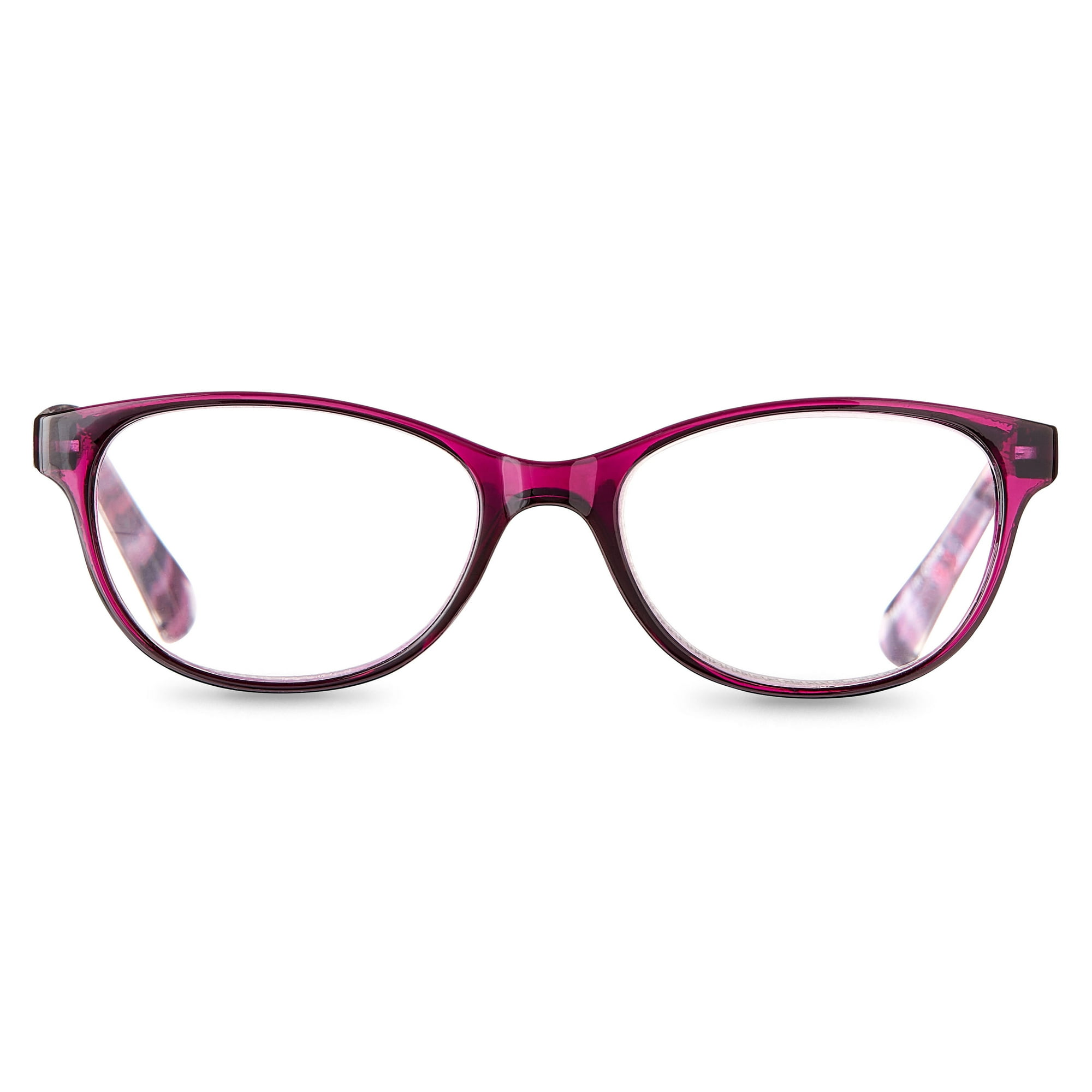 Equate Women's Heather Oval Reading Glasses with Case, Purple, +2.00