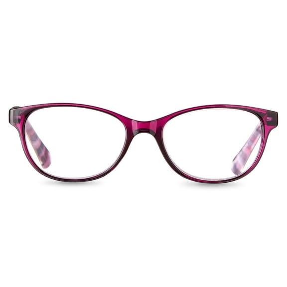 Equate Women's Heather Oval Reading Glasses with Case, Purple (7 Powers Available)