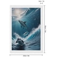 thumbnail image 2 of Diamond Art Kits for Adults, Ice Blue Ocean Cute Dolphin ADiamond Painting Kits for Beginners, Frameless Round 5D Full Drill Diamonds Art Gem Art Crafts Home Decor Gifts, 2 of 8