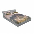 thumbnail image 3 of Ambesonne Nature Fitted Sheet & Pillow Sham Set, Mountain Forest Scenery, Twin, Multicolor, 3 of 3
