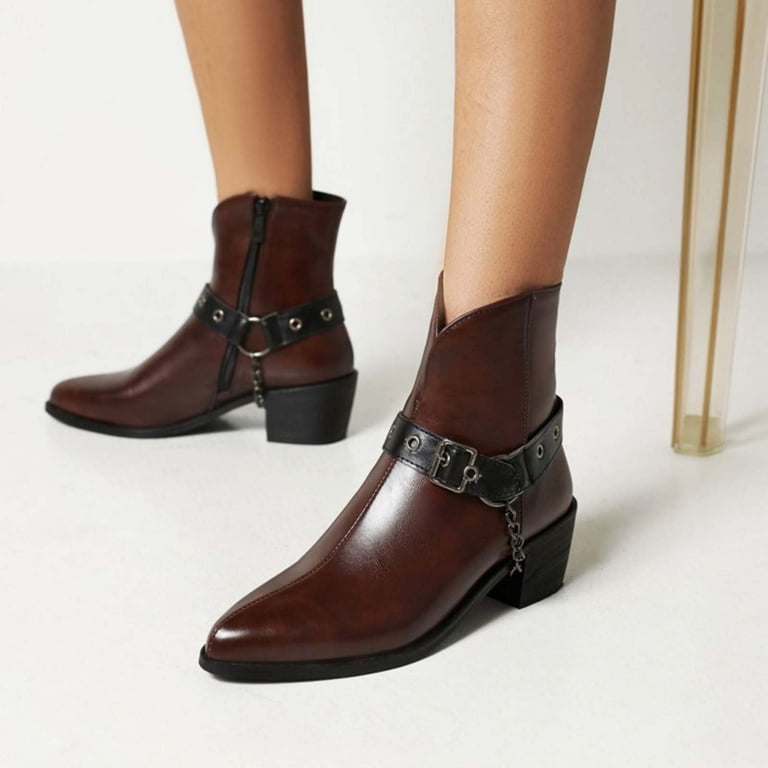 靴 Chelsea Chain Ankle Boots Mens Chain Chelsea Ankle Boot Pointy Toe Zipper Fashion Real