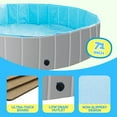 thumbnail image 4 of MAX Chill-Out 71" Foldable Dog Swimming Pool with Water Drainage Hole, Collapsible Hard Plastic Wading Pool for Dogs & Kids, Outdoor Pet Bath Tub, X-Large, 4 of 8