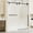 56"-60" W x 75" H-Black, variant on 56"-60" W x 75" H Frameless Sliding Shower Door, Brushed Nickel Shower Screen, 5/16" (8mm) Clear Tempered Glass with Explosion-proof Film