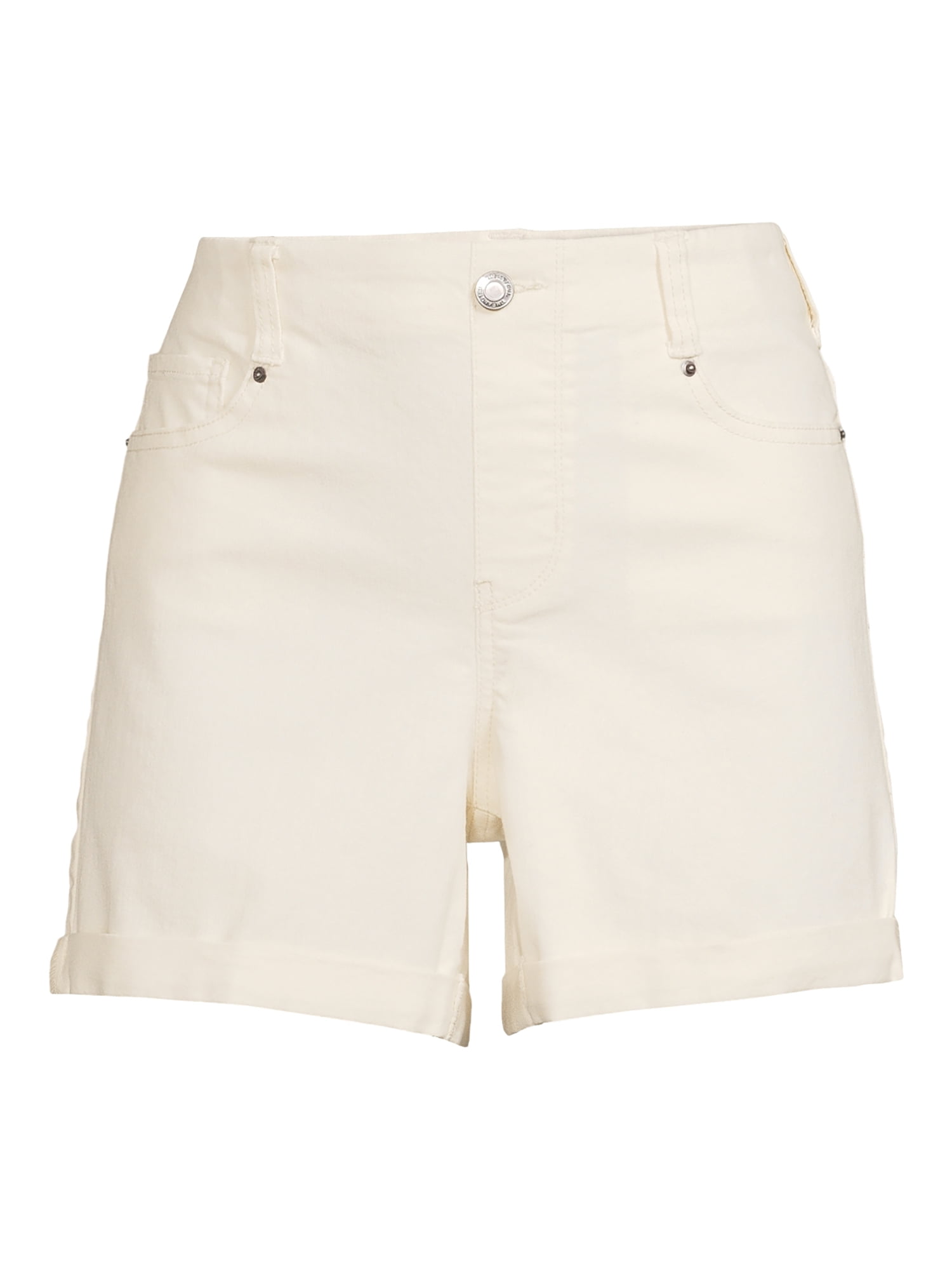 Time and Tru Women's Pull-On Denim Shorts, 5" Inseam, Sizes XS-XXL