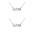 thumbnail image 1 of Guardurnaity Collar de acero inoxidable para mujer, colgante de letras, cadenas de clavícula, decoración de cuello chapado a la moda, joyería Color Acero 2piezas, 1 of 6