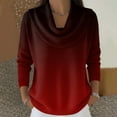 thumbnail image 2 of Dwralegc Cowl Neck Sweater for Women Lightweight Multicolor Cowl Neck Knit Tops Long Sleeve Pullover Jumper Fashion Autumn and Winter Sweaters Wine S, 2 of 5