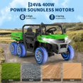 thumbnail image 3 of CazToi Camion-Benne pour Enfants 24V 2 Places Télécommande 4RM 6 Roues Benne Bluetooth Musique, 3 of 8