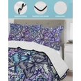thumbnail image 4 of Purple Blue Teal Butterfly Twin Size Down Alternative Comforter, Lightweight Comforter Quilt Bedding Set with Pillow Shams Modern Abstract Art All Seasons Bed Comforter Duvet Insert 68"x86", 4 of 7