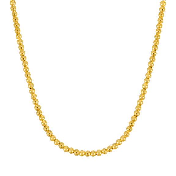 JewelStop 14K Yellow Gold Polished Finish 5mm Bead Chain with Lobster Clasp - 18"